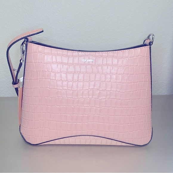 NWT Oryany Focus Mini Croc-Embossed Leather Crossbody Bag in Vintage Pink - Picture 2 of 16